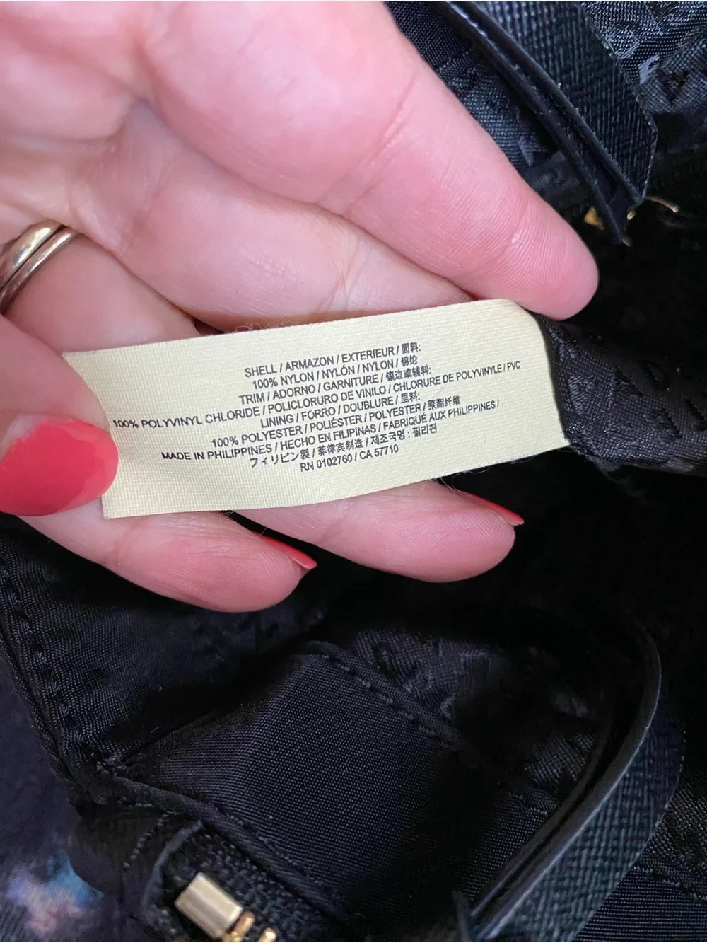 kate spade New York Wilson Road Alyse Satchel Black Tote Bag Nylon Purse Handbag